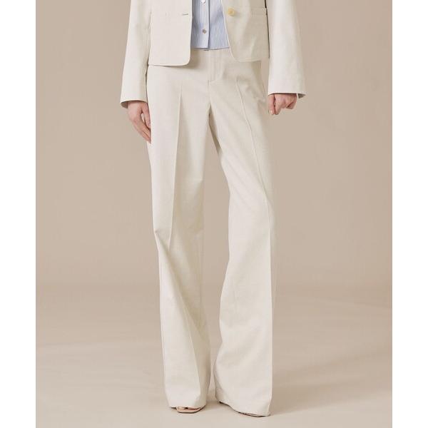パンツ コットンリネンブレンドオックスワイドパンツ レディース