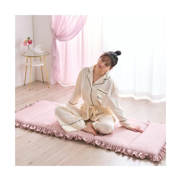 ラグ ラグマット 「オンラインショップ限定」フリル ごろ寝マット 700×1800 ピンク