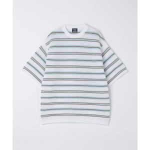 セーター ニット SHIPS:「手洗い可能」Amossa(R) メッシュ ボーダー ニット Tシャツ メンズ