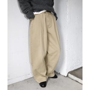 ジーンズ デニム デニムパンツ 「新色追加」ルーズデニムタックワイドパンツ レディース メンズ