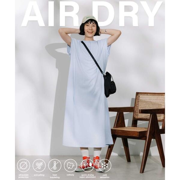 ワンピース 「接触冷感/UV」 AIRDRY HIGHCOOL ヘンリーネックワンピース/エアドライ...