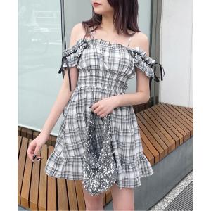 ワンピース 2way肩リボンミニワンピース