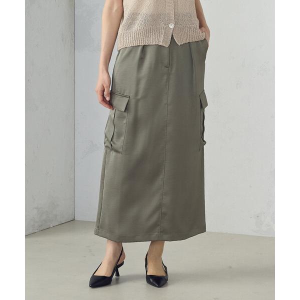 スカート ポリエステルマットサテン　カーゴスカート