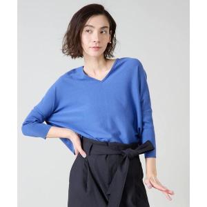 ニット セーター シルク混Vネックドルマンニット レディース