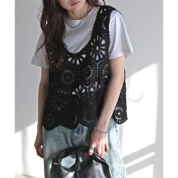 クロシェ編みキャミソールビスチェ レディース