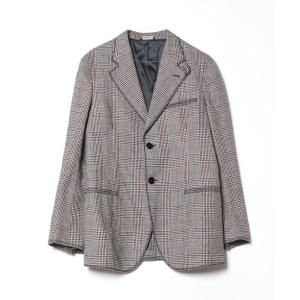 「DOLCE&GABBANA」 チェック柄テーラードジャケット 50 グレー メンズ