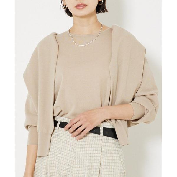 ニット セーター コットンナイロンハイゲージニット/オフィスカジュアル レディース