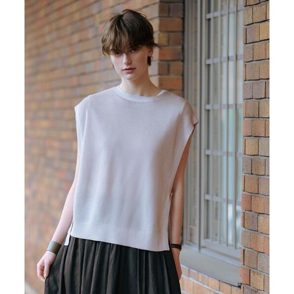 ベスト ジレ 「洗える」Vis/Peスパーク クルーネック ニット ベスト レディース