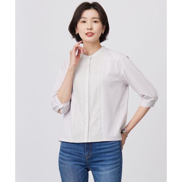 tシャツ 「洗える」エンブロシャツジャージー ブラウスライク カットソー レディース