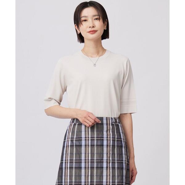 ニット セーター 「洗える」RAYON ELITE STRETCH クルーネック ニット レディース