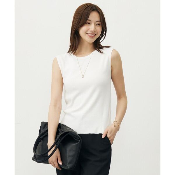 タンクトップ ノースリーブ 「WEB限定カラーあり・洗える」FINE SLEEVELESS ニット ...