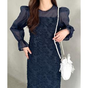 ドレス 新色追加「お気に入り9000越え♪」ラウンドネックシアーロングワンピース ドレス 結婚式お呼ばれオケージョンパーティー