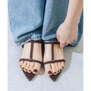 サンダル 「軽量・柔らかい」Tストラップミュールサンダル IY5729 レディース