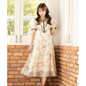 Rose Tiara（ローズティアラ） ワンピース 夏 半袖 「手洗い可」水彩