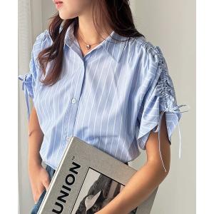 ブラウス シャツ 袖シャーリングリドロストリボンシャツブラウス レディース｜ZOZOTOWN Yahoo!店