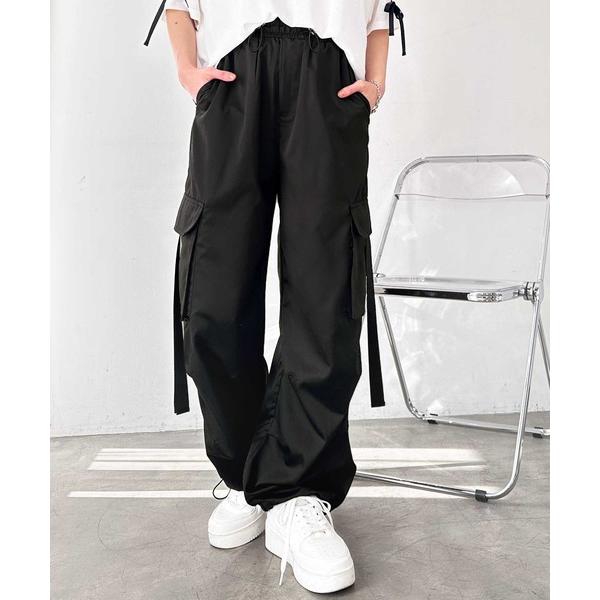 カーゴパンツ 「FIRSTMOODコラボ」ルーズシルエットサイドリボンカーゴパンツ レディース