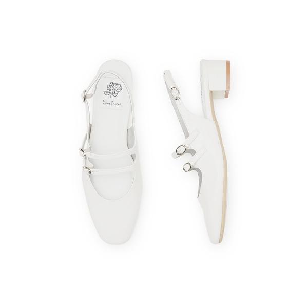 パンプス ダブルストラップ 3cmミュール