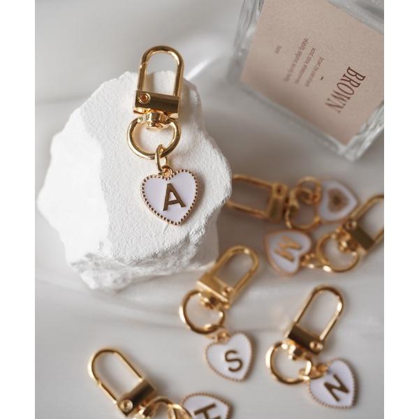 キーホルダー 「 ammy. / エイミードット 」 イニシャル ペンダント ハート キーホルダー ...