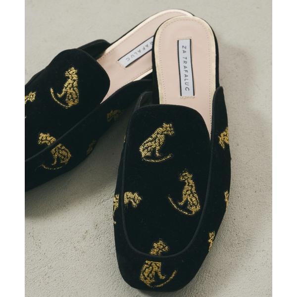 パンプス タイガー刺繍フラットミュール「select item」