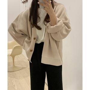 「AMOUR BOX」 ニットカーディガン MEDIUM ベージュ レディース