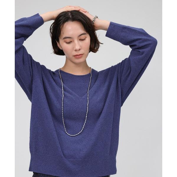 アンサンブル シルク混ブークレニットコンビ