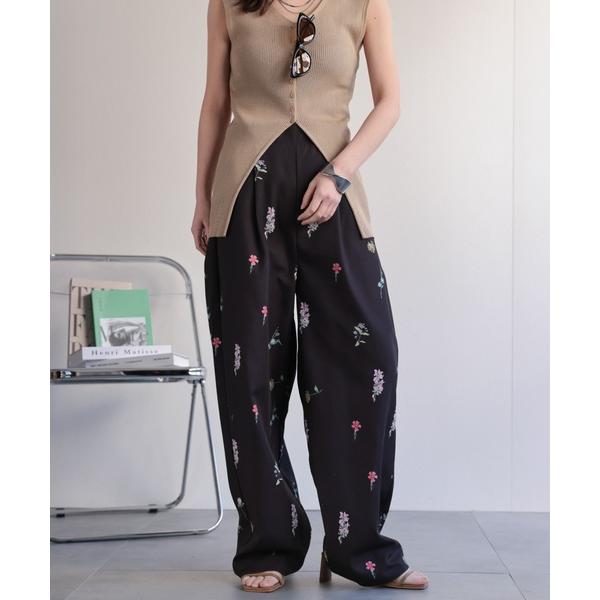 パンツ 「セットアップ対応」フラワープリントパンツ / 花柄パンツ「動画あり」 レディース