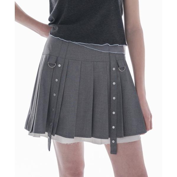 スカート layered pleats mini skirt／レイヤードプリーツミニスカート