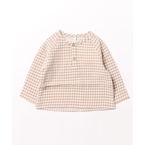 ベビー 「Quincy Mae」ZION SHIRT | COCOA GINGHAM