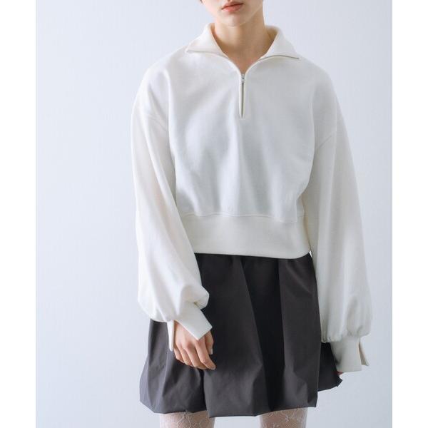 トレーナー スウェット puff zip sweat レディース