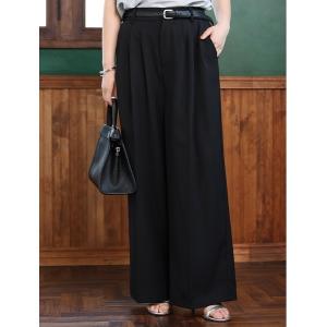 パンツ タックワイドパンツ レディース
