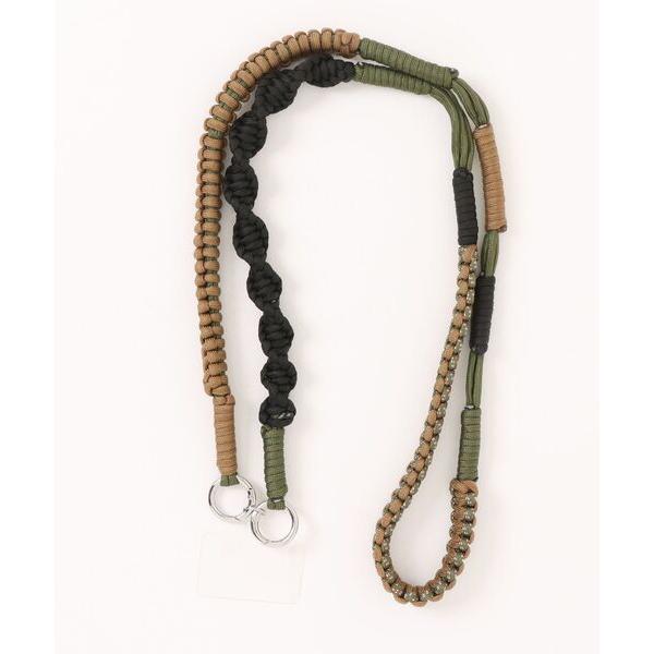 「11色展開」「全機種対応」スマホケースに挟むだけ！ 配色 ソロモン編み ロープ モバイル ストラッ...