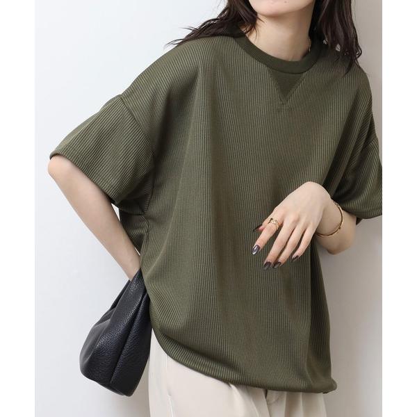 tシャツ 無地 テレコリブ ワイド ワッフル 半袖Tシャツ メンズ レディース