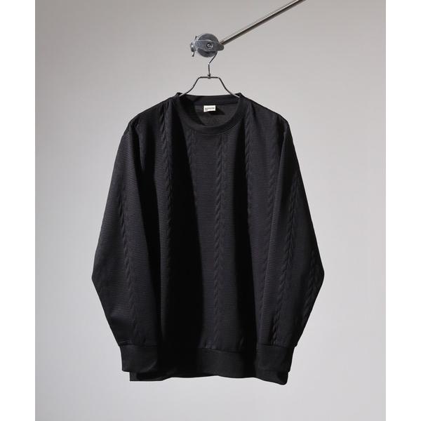 tシャツ 膨れジャガード 無地 長袖Tシャツ メンズ レディース