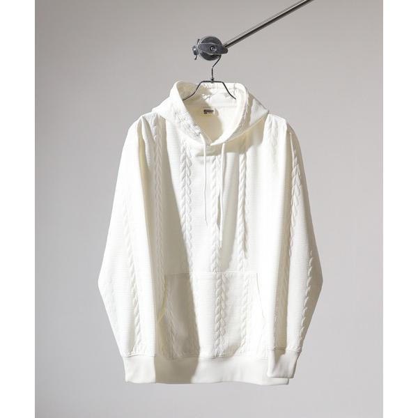パーカー 膨れジャガード 無地 プルパーカー メンズ レディース