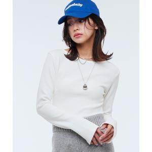 tシャツ モードシンプルニット/ラウンドカット レディース