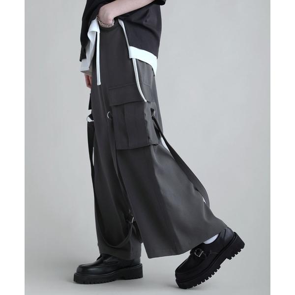 カーゴパンツ ルーズシルエットボンテージカーゴスラックス メンズ レディース