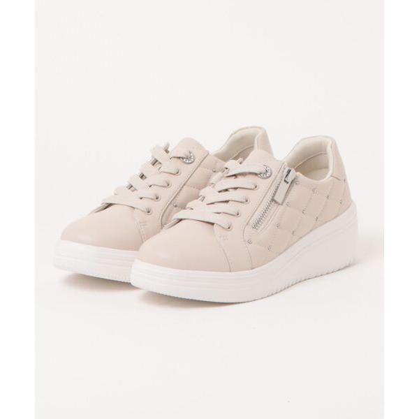 スニーカー キルティングレースアップスニーカー レディース