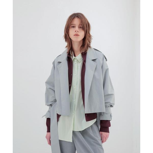 トレンチコート コート airy nylon taffeta short trench coat(エ...