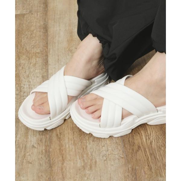 厚底 サンダル 夏 サッと履けるクロスサンダル レディース