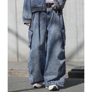 REZEN カーゴパンツ REZEN（リゼン） ワイドパンツ カーゴパンツ 和傘刺繍カーゴパンツ