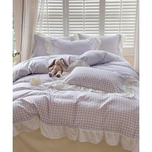 IYAN ベッド 寝具 「3点セット」ストライプ柄布団カバー/シーツ/枕