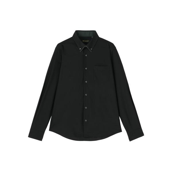 ポロシャツ ボタンダウンデザインカジュアル長袖シャツ メンズ