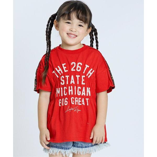 tシャツ 「ジュニア対応」Girls シャーリングトップス キッズ 子供服 女の子