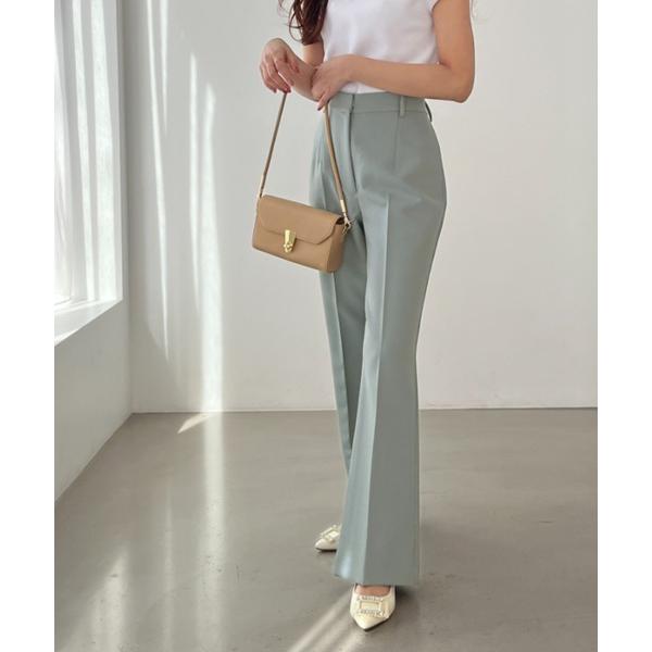 パンツ 新色追加 WEB限定 2025新作 フレアカットタックパンツ レディース