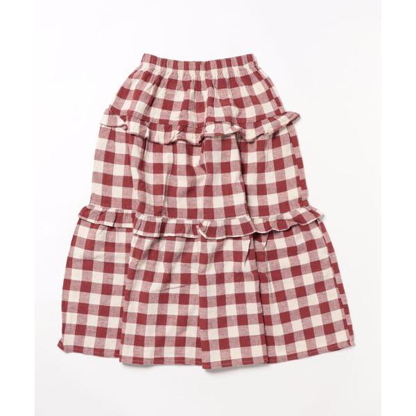 ベビー 「Rylee＋Cru」RUFFLED MIDI SKIRT || RUBY PLAID