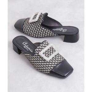⭐︎laguagem⭐︎ EYELET LACE UP ミュール LAGUA GEM（ラグアジェム） パンプス EYELET KITTEN HEEL ミュール