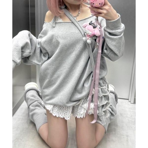 トレーナー スウェット 「nmtc+」one shoulder beads sweat shirts...