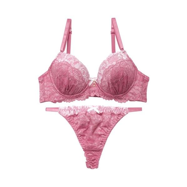 ブラジャー ショーツセット クラシック ディープレーシィ ブラジャー＆バック透けTバックショーツ