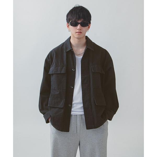 カバーオール 「White Line」 COTTON CANVAS ユーティリティー ジャケット メ...