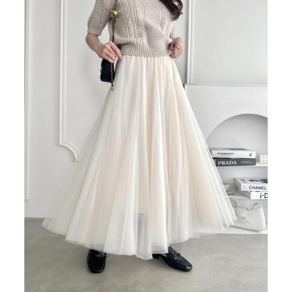 スカート ボリュームチュールシアースカート